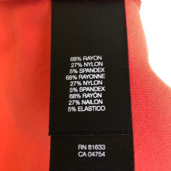 Kenneth Cole Coral Ruched V-Neck Dress, Size 4 - Picture 6 of 6